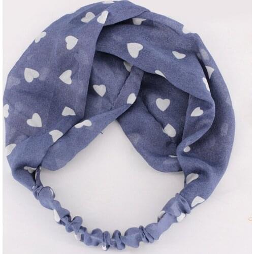 Korean Fine Gauze Head Wrap Summer Hair Accessories Sweet Twisted Chiffon Elastic Headbands Vintage Ladies Heart Turbans