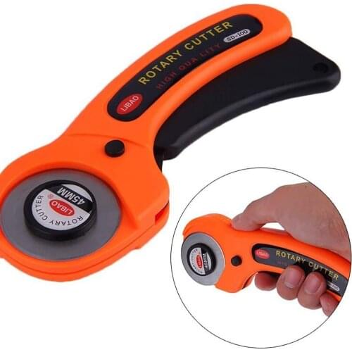 Leather Craft 45mm Rotary Cutter Leather Cutting Tool Fabric Cutter Circular Blade DIY Patchwork Sewing Quilting Fit Dual-action