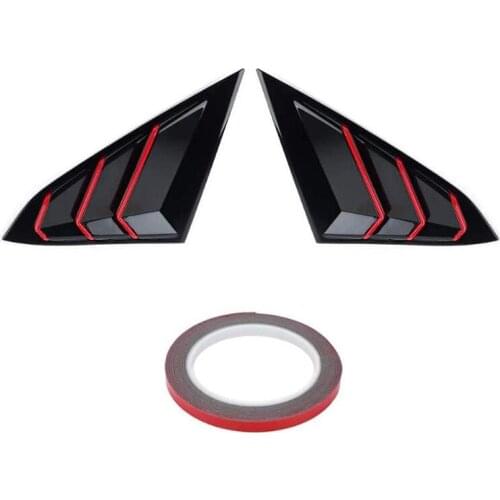 Car Window Louver Cover, Rear Louver Frame Vent, Window Decoration Rear Windshield Side Vent, for Honda Civic 2016-2020