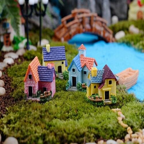 Mini Castle Fairy Garden Miniatures Castles Terrarium Figurines Garden Decoration Miniature House Villa Woodland Fairy Figurines