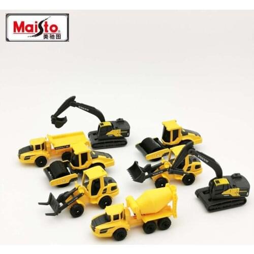 Maisto Diecast 1:64 Scale 3in Mini Metal VOLVO Construction Vehicles Model Car Dumper Excavator Toy Car For Kids Collection Gift