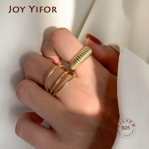 Minimalist 925 Sterling Silver Wedding Rings For Women Couples France Gold Plated Trendy Elegan Bride Jewelry Gifts