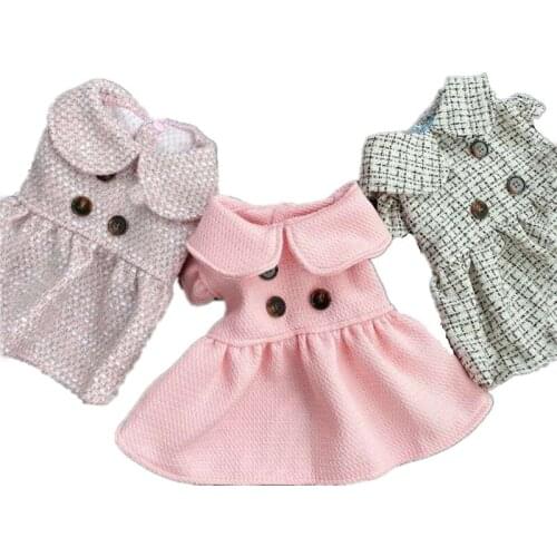 2021 New Dog Clothes Cute Princess Bubble Sleeve Dresses Autumn Winter Cats Skirt Yorkshire Schnauzer Bichon Poodle Pet Clothing