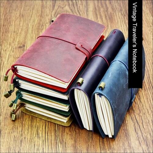 Passport Standard Diary Scrapbook Stationery Notebook Crazy Horse Genuine Leather Travelers Vintage Business Planner