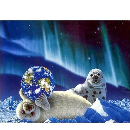 Full Square Round Diamond Painting animal seal Cross Stitch Iceberg landscape Diamond Mosaic Diamond Embroidery Crystal painting