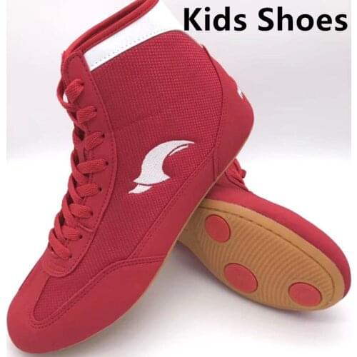 Professional Kids Wrestling Shoes Rubber Outsole Breathable Child Boxing Boots Children Fitness Training Sneakers F2029