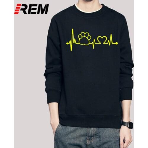 REM Paw Heartbeat Lifeline dog cat Women and men Halajuku Casual Funny Hoodies, Sweatshirts For Unisex Lady Girl Hipster
