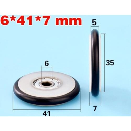 10pcs 6*41*7mmm Buna-N rubber O rubber ring rubber rubber roller, mute elasticity, blackboard fishing tackle, 626 bearing pulley