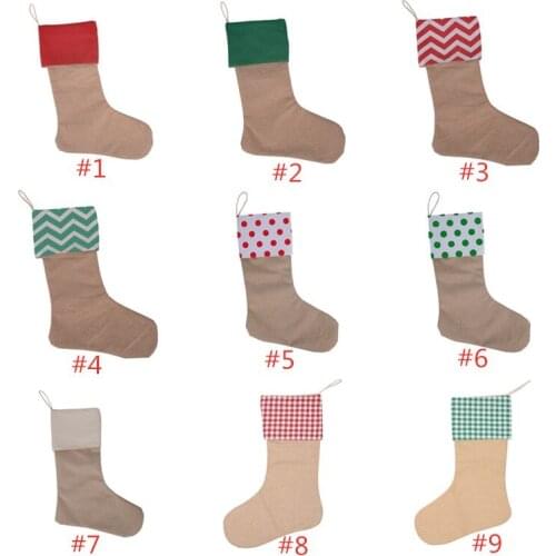 30*45cm Christmas Stocking 9 Colors Gift Bags High Quality Christmas Xmas Stock Large Size Decorative Socks Bag