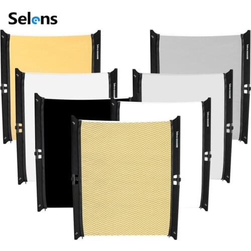 Selens 7In1 80X95cm Reflector Collapsible Photography Light Reflective Screen For Outdoor photography Studio Photo With Bag