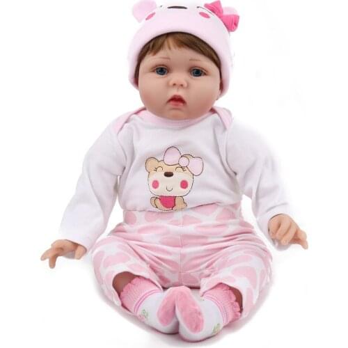 22inch reborn silicone bebe Handmade reborn baby Lifelike toddler Bonecas girl kid toddler menina de silicone npk doll toys