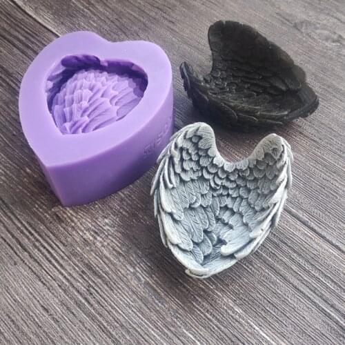Angel Wing Aroma Wax Silicone Molds For Car Pendant DIY Plaster Gypsum Mould Wings Concrete Clay Silica gel Mold