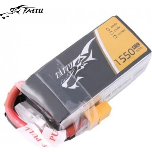 TATTU 1550mAh 14.8V 45C /75C 4S Lipo Battery Pack with XT60 Plug
