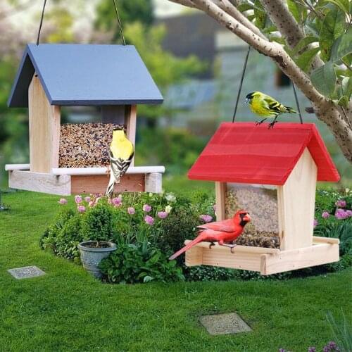 Outdoor Bird Feeder Guide Bird Hanging Rainproof Field Feeder Balcony Villa Bird Food Box