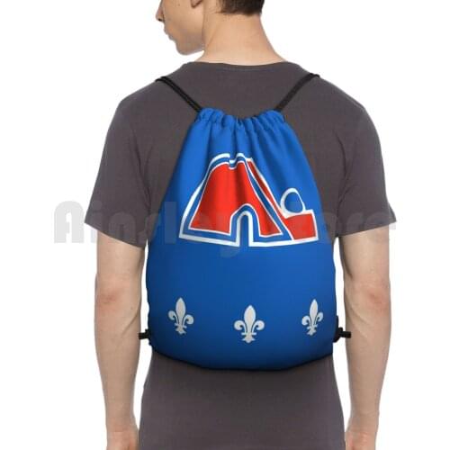 Vintage Quebec Hockey-Retro Nordiques Backpack Drawstring Bag Riding Climbing Gym Bag Defunct Team Old Team Defunct Hockey