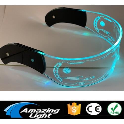 Hot sale LED Light up Glasses Wireless Luminous Glasses with Dark Lens Glow Party Costume Sunglasses Bar Club KTV Disco Supplies