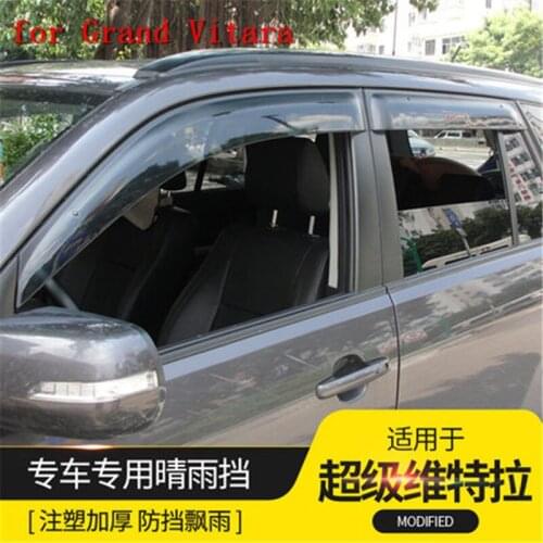 4pcs/set Car Window Rain Shield Shelters Cover ABS Sun Window Visor for Suzuki Grand Vitara 2007- 2012 Car styling