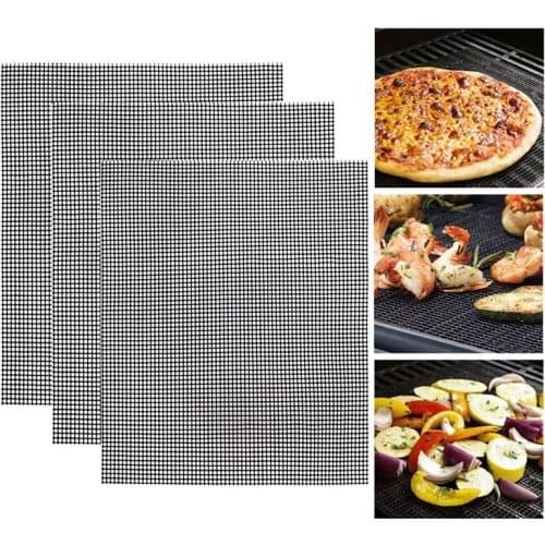 5pcs/10pcs Pack Non-Stick BBQ Grill Mat 30x40cm Reusable Kitchen Cooking BBQ Mesh Mat for Electric Grill Gas Charcoal BBQ