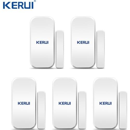 Kerui 5PCS 433MHz Wireless Door Window Magnetic Detector Gap Sensor For Home Security Alarm System Touch Keypad