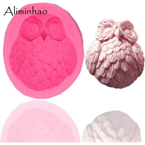 B0870 owl DIY Resin Clay Soap Mold Silicone mold chocolate fondant cake decorating tools Flexible