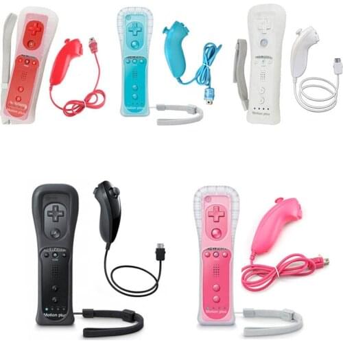 Wireless Remote Nunchuck Game Controller Joypad With Nunchuk Control For Nintend o Wii Built-in Motion Plus For Wii Gamepad
