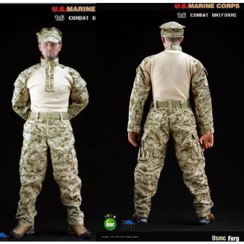 1/6 Scale Combat Uniform USMC Male Soldier Clothes Set for 12'' Soldier Figure Body