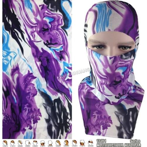 EXPRESS SHIPPING 100pcs/lot (Mixed Model OK) Purple Black Swirls Elastic Microfiber Tube Multifunction Headwear Outdoor Bandanas