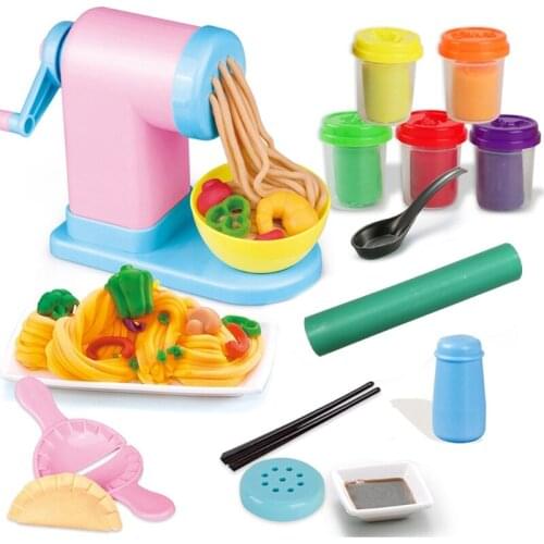 Children DIY Plasticine Noodle Maker Ice Cream Machine Mold Play Toy Fun Modeling Clay Dough Playset For Girls And Boys