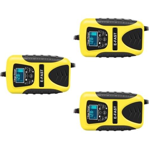 E-Fast 12V 7 Stage Multi-Battery Mode Lead-Acid Battery Charger Power Pulse Repair with LCD Digital Display