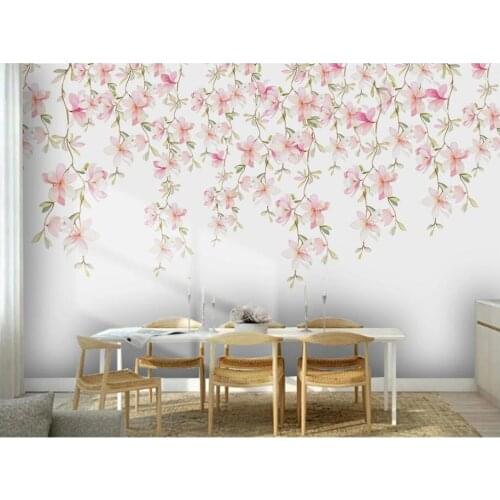 Free shipping wallpaper 3d custom any size mural on the wall Watercolor flowers home decor photo wallpaper in the living room