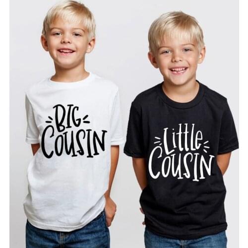 Big Cousin and Litter Cousin Summer Boys T-shirts Kids Clothing New Childrens Tops Brother Design Clothes Boys Funny T Shirts