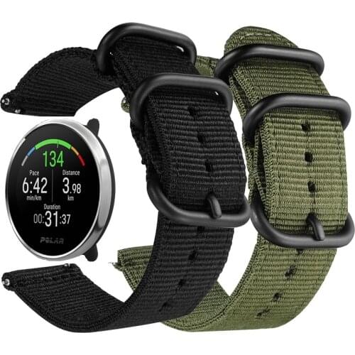 Canvas Nylon band for Huawei Watch GT GT2 42 46mm Honor Magic 2 Watch Wrist Strap Bracelet Belt For POLAR IGNITE POLAR Vantage M