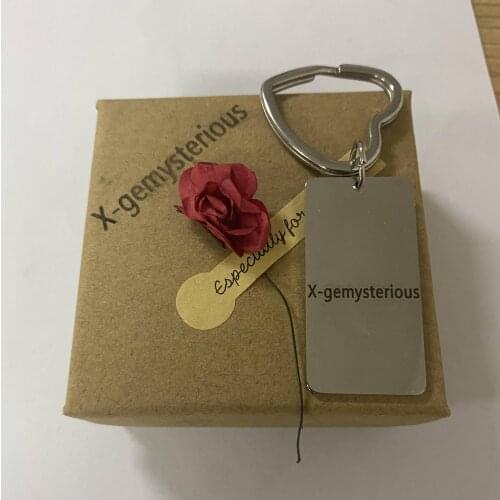 X-gemysterious Personalized Keychains with Heart Cycle Stainless Steel Jewelry Customized Gift for Couples