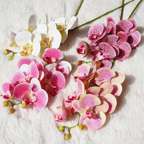 Simulation 3D small Butterfly orchid 6 heads/bundle Fake flower home drapery wall wedding decoration diy Artificial Phalaenopsis