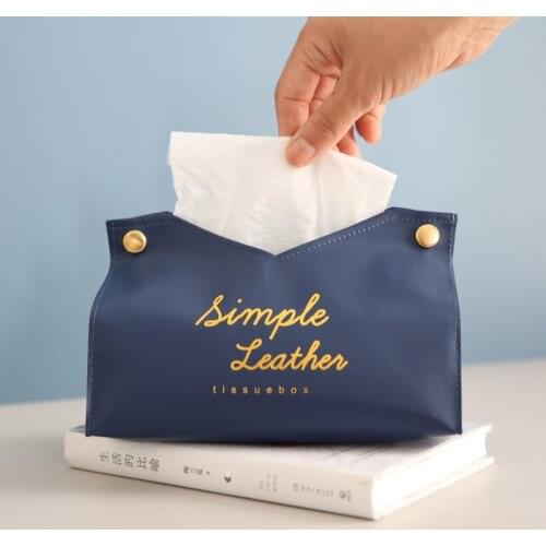 Modern Simple Tissue Case Box Container PU Leather Retro Home Car Towel Napkin Papers Dispenser Holder Box Case Table Decoration