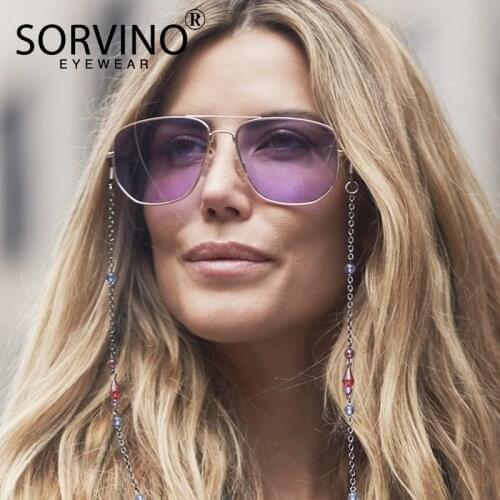SORVINO Retro Shades For Women Men Square Sunglasses 90s Luxury Brand Designer Fashion Pink Purple Blue Crystal Sun Glasses P345