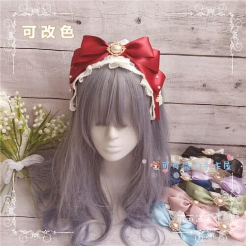 Soft Girl Kawaii Original Headband KC Bow Hair Accessories Lolita Soft Girl Loli Headband Lolita Hair Bows Hair Accessories