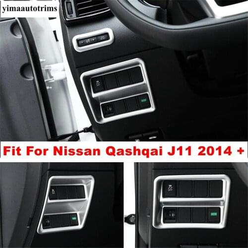 Odometer & Head Lights Lamps Switch Button Sequins Decoration Cover Trim Fit For Nissan Qashqai J11 2014 - 2020 ABS Matte Style