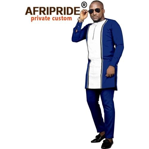 African Clothing for Men Dashiki Coats Jacket and Ankara Pants 2 Piece Set Outwear Blazer Plus Size Casual Outfits A2116015