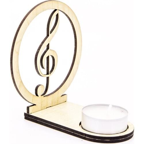 Veramaya Wood Laser Cutting Tealight Left Switch Shade Candle Holder 9x10x5 cm