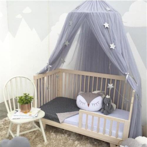 Hanging Baby Girl Bed Net Canopy Mosquito Net Chiffon Princess Breathable Mesh Bed Curtain Home Decor 240cm High