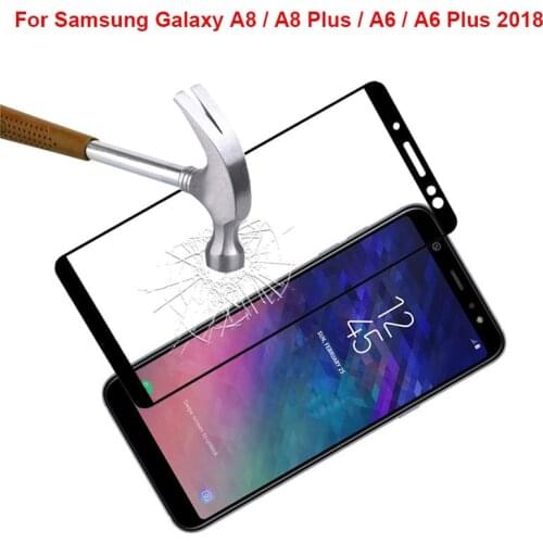 Full Cover For Samsung Galaxy A6 2018 A600 SM-A600F A6Plus Tempered Glass Protector Film On A8 2018 A530 A8 Plus A8+ 2018 A730F