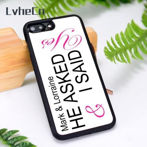 LvheCn Rubber Phone Case Cover for iPhone 6 6S 7 8 Plus X XS XR 11 12 Mini Pro Max Personalised Engagement Gift Wedding Bride