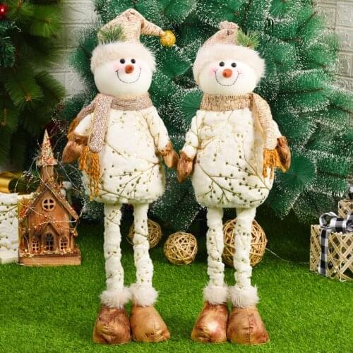 Christmas Ornaments Retractable Standing Toy Christmas Figurines Santa/Snowman/Reindeer for Home Indoor Outdoor Decoration