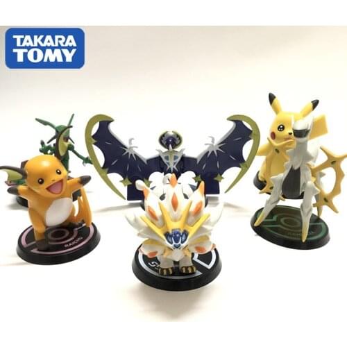 TAKARA TOMY Pokemon Pocket Monste 6Pcs/Set Pikachu Charizard Lunala Action Figure Dolls Christmas Toys for Children Boys