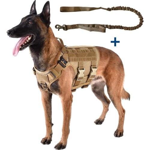 Tactical Dog Harness Vest Military Adjustable Size Pet Training Clothes Hook and Loop Panels for Patch For For Medium Large Dogs