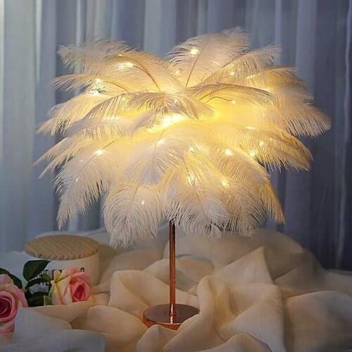 Ostrich Hair DIY Decoration Feather Lampshade Cake Plug-in Feather Headdress Mask Ostrich Wall Party Holiday Festival Supplies