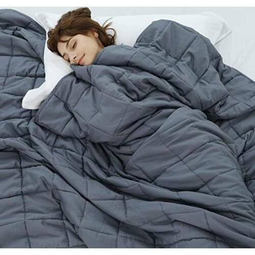 Weighted Blanket Glass Beads Reduce Stress Anxiety Quilt Promote Deep Sleeping Cooling Cotton 5-Layers Blankets Body Comfortable