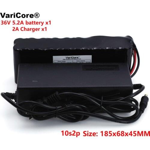 VariCore 36V 5.2Ah 10S2P 18650 Rechargeable battery pack modified Bicycles,electric vehicle 42V Protection PCB+2A Charger