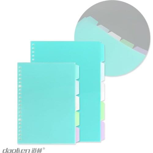 4 Sets 24 Pcs PP Classfing Loose Leaf Insert Pages For 20 26 Holes With Index Label